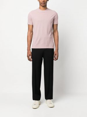 T-shirt en coton col rond Zanone rose