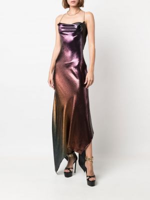 Sukienka wieczorowa asymetryczna Roberto Cavalli fioletowa