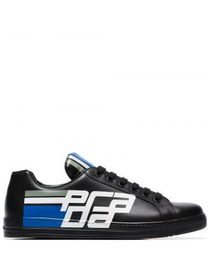 Lær sneakers Prada svart