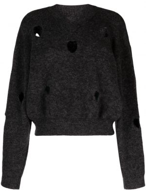 Пуловер с v-образно деколте Jnby сиво