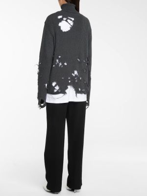 Bombažni obrabljen pulover Balenciaga