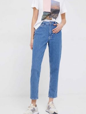 Jeansy z wysoką talią Calvin Klein niebieskie
