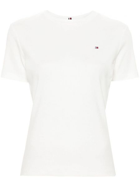 Broderet t-shirt Tommy Hilfiger hvid