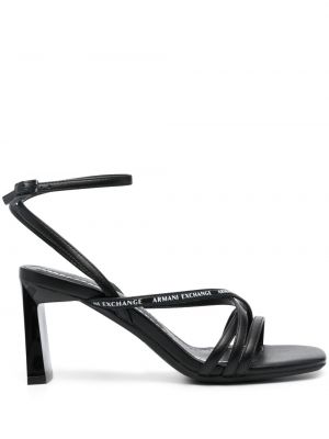 Sandále s potlačou Armani Exchange čierna