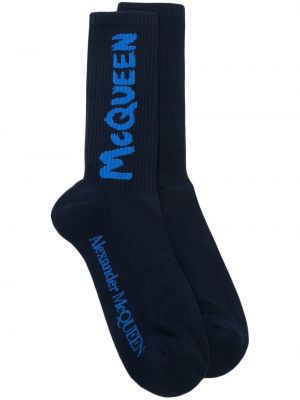 Чорапи с принт Alexander Mcqueen синьо