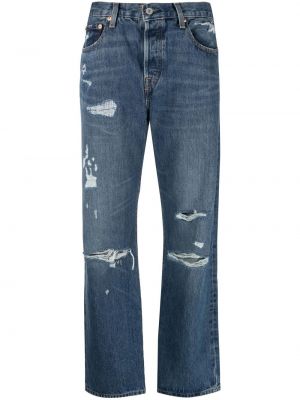 Rippet straight jeans Levi's blå