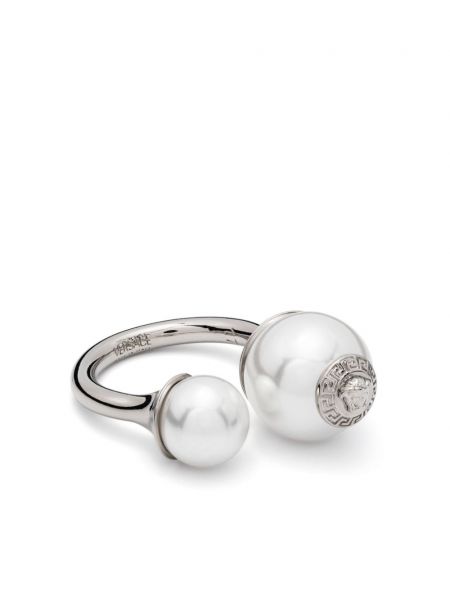 Prstan z perlami Versace srebrna