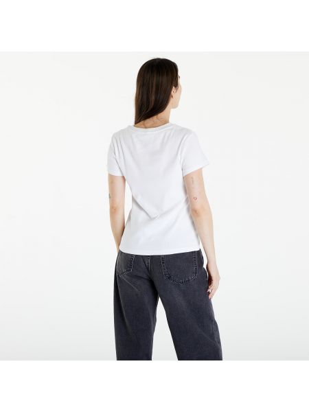 Pletené slim fit skinny džíny s krátkými rukávy Calvin Klein bílé