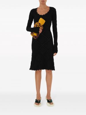 Dzianinowa sukienka długa Burberry czarna