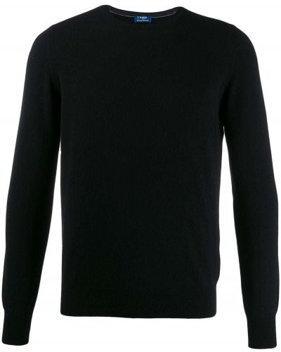 Пуловер с кръгло деколте Barba черно