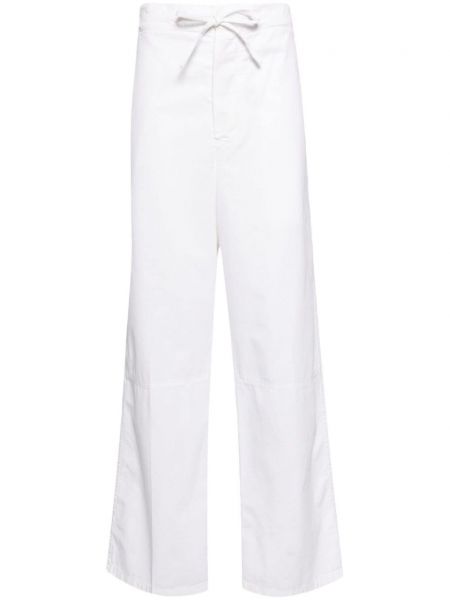 Bavlnené nohavice Victoria Beckham biela