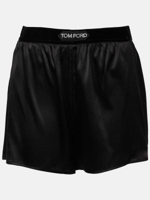 Hedvábné saténové boxerky Tom Ford černé