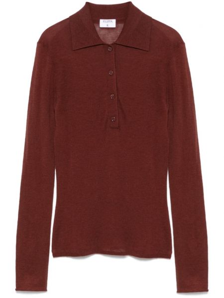 Strikket poloshirt Filippa K rød