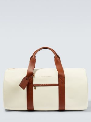 Kožená cestovná taška Brunello Cucinelli biela