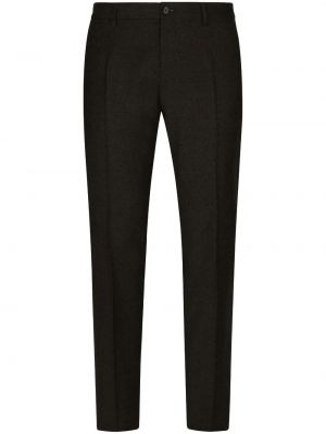 Pantaloni de flanelă Dolce & Gabbana negru