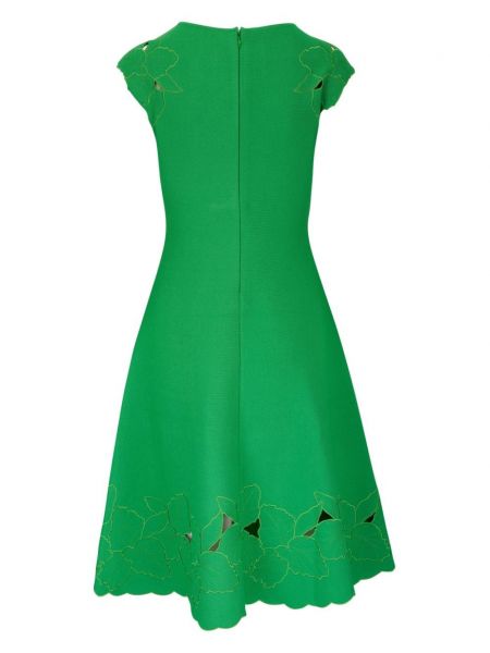 Květinové midi šaty Carolina Herrera zelené
