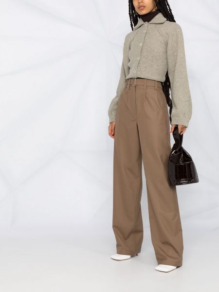 Pantalones de cintura alta bootcut Lemaire marrón