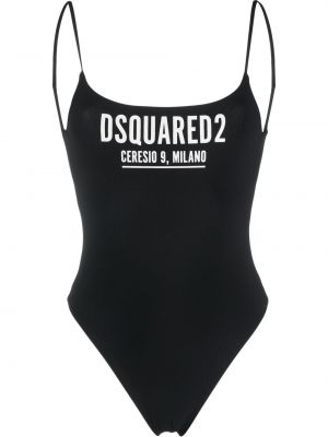 Plavky s potlačou Dsquared2 čierna