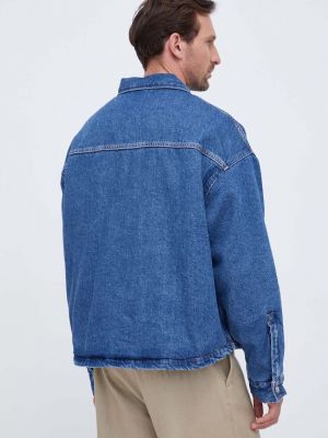 Oversized džínová bunda Calvin Klein Jeans modrá