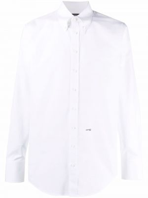 Pernata pamučna košulja Dsquared2 bijela