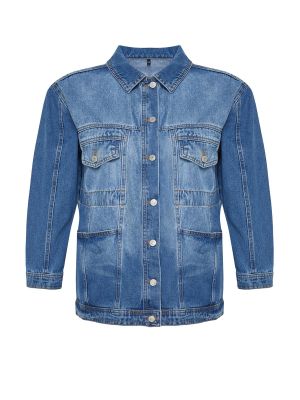 Oversized denim jakna Trendyol modra