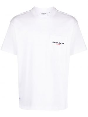 Bavlněné tričko s výšivkou :chocoolate bílé