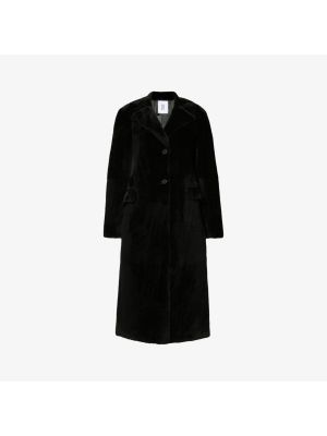 Однобортное пальто из дубленки Thora с зубчатыми лацканами Anne Vest черный