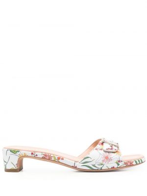 Trykt floral lær mules Kate Spade hvit