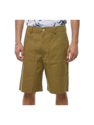 Pantalones cortos de lino de algodón Isabel Marant étoile verde