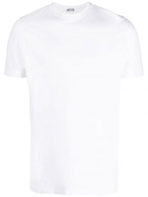 Einfarbige t-shirt aus baumwoll Zanone weiß