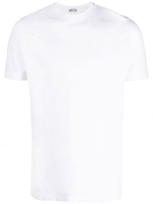 Ensfarvet t-shirt Zanone hvid