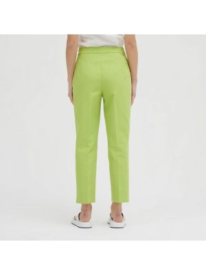 Pantalones chinos de cintura alta de algodón Moschino verde