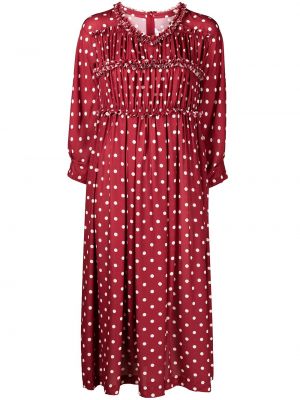 Платье с оборками в горошек Comme Des Garçons Comme Des Garçons, красное