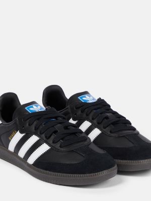 Кожаные кроссовки Adidas Samba черные
