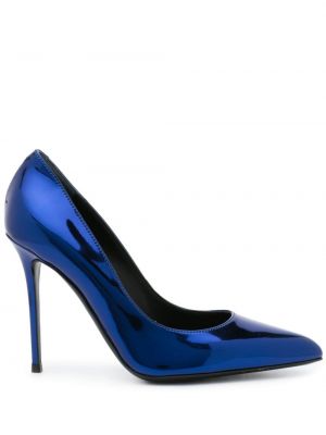 Pantofi cu toc din piele Giuseppe Zanotti albastru