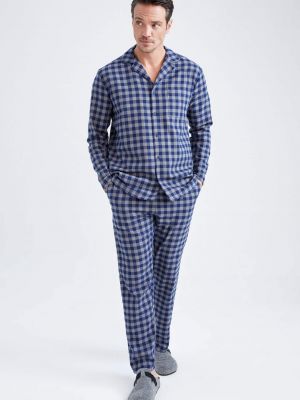 Fonott pizsama Defacto kék