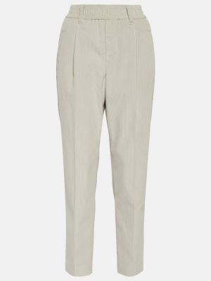 Pantalones rectos de pana Brunello Cucinelli marrón