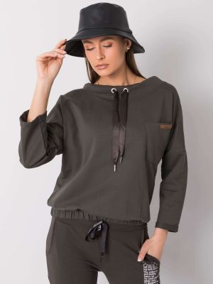 Bluza bawełniana oversize Fashionhunters khaki