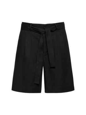 Shorts ajustées en lin Commas noir