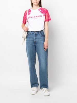 Krajkové bavlněné šněrovací tričko Ermanno Firenze