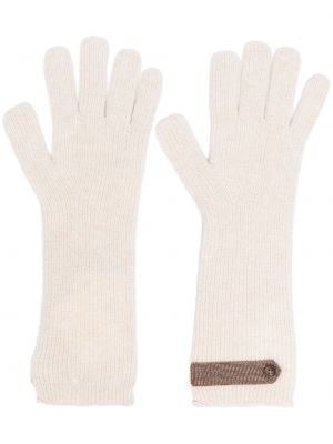 Rękawiczki z kaszmiru Brunello Cucinelli białe