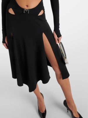 Asimetrična midi suknja Mugler crna