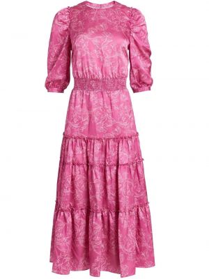 Sukienka w kwiatki z nadrukiem Marchesa Notte różowa