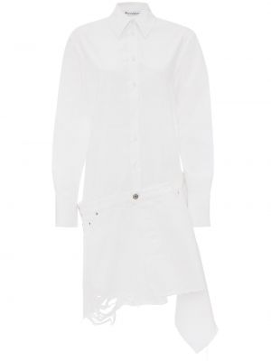 Robe chemise effet usé asymétrique Jw Anderson blanc