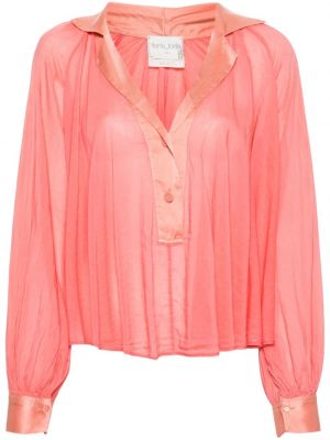 Памучна блуза Forte_forte розово