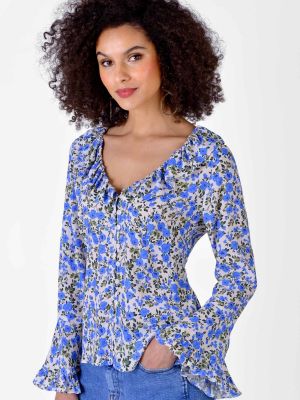 Блузка в цветочек Ro&zo синяя