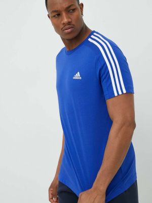 Тениска с дълъг ръкав с апликация Adidas синьо