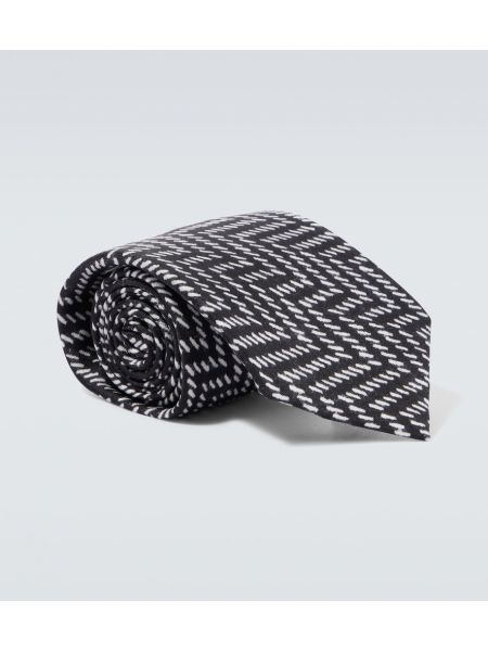 Jacquard svilena kravata Giorgio Armani crna