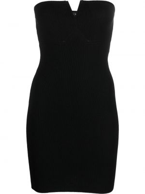 Плетена мини рокля с v-образно деколте Federica Tosi черно