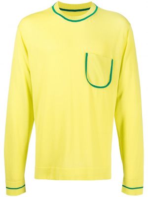 Długi sweter bawełniany z długim rękawem Jacquemus - żółty